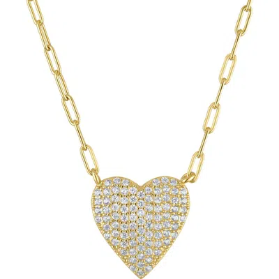 Fzn Cubic Zirconia Heart Pendant Necklace In Neutral
