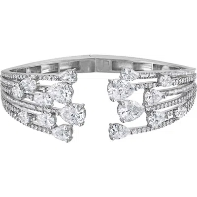 Fzn Cubic Zirconia Hinged Bracelet In Purple