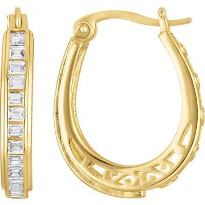 Fzn Cubic Zirconia Hoop Earrings In Green