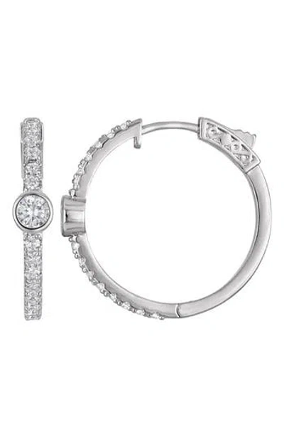 Fzn Cubic Zirconia Huggie Hoop Earrings In Metallic