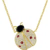 Fzn Cubic Zirconia Ladybug Pendant Necklace In Gold