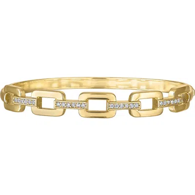 Fzn Cubic Zirconia Link Bangle Bracelet In Gold