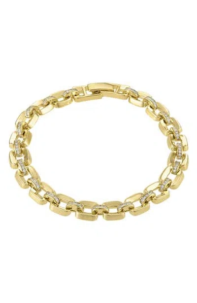 Fzn Cubic Zirconia Link Bracelet In Gold