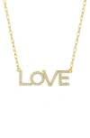 Fzn Cubic Zirconia Love Pendant Necklace In Gold
