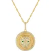 Fzn Cubic Zirconia Panther Pendant Necklace In Gold