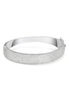 Fzn Cubic Zirconia Pavé Wide Cuff Bracelet In Silver