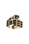 Fzn Cubic Zirconia Snake Ring In Yellow