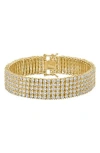 Fzn Cubic Zirconia Stacked Tennis Bracelet In Gold