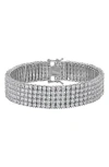 Fzn Cubic Zirconia Stacked Tennis Bracelet In Silver