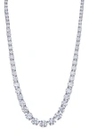 Fzn Cubic Zirconia Tennis Necklace In White