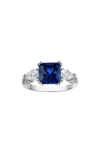 Fzn Cushion Cut Created Sapphire Ring In Multi