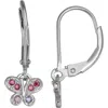 Fzn Cz Butterfly Drop Earrings In White