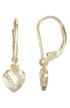 Fzn Cz Heart Dangle Drop Earrings In Yellow