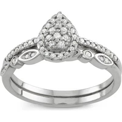 Fzn Diamond Bridal Ring In Silver