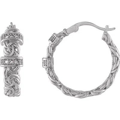 Fzn Diamond Byzantine Hoop Earrings In Metallic