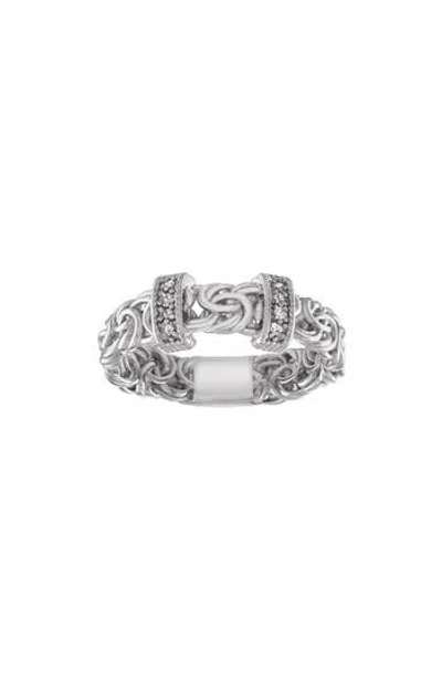 Fzn Diamond Byzantine Ring In White