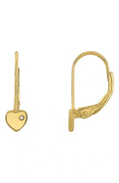 Fzn Diamond Heart Drop Earrings In Gold
