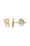 Fzn Diamond Heart Stud Earrings In Gold