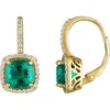 Fzn Diamond Lever-back Earrings In Emerald