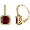 Fzn Diamond Lever-back Earrings In Garnet