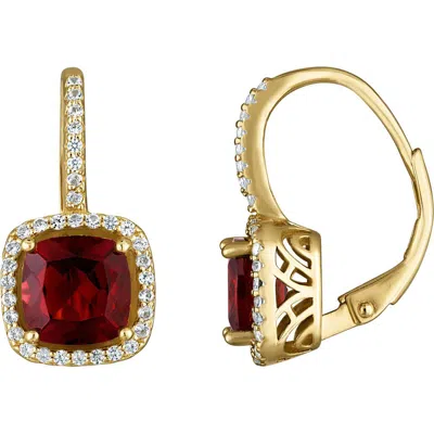 Fzn Diamond Lever-back Earrings In Garnet