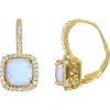 Fzn Diamond Lever-back Earrings In Opal