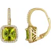 Fzn Diamond Lever-back Earrings In Peridot