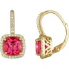 Fzn Diamond Lever-back Earrings In Pink Topaz
