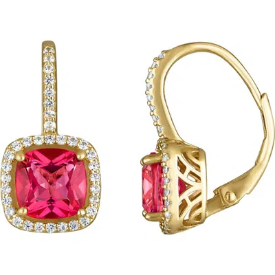 Fzn Diamond Lever-back Earrings In Pink Topaz