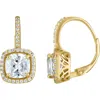 Fzn Diamond Lever-back Earrings In White