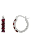Fzn Filigree Hoop Earrings In Garnet