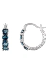 Fzn Filigree Hoop Earrings In London Blue Topaz
