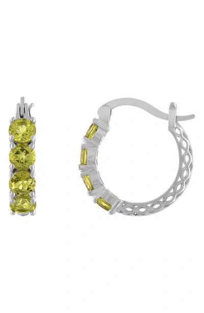 Fzn Filigree Hoop Earrings In Peridot