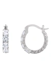 Fzn Filigree Hoop Earrings In White Sapphire