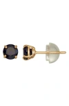 Fzn Gemstone Stud Earrings In Black