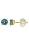 Fzn Gemstone Stud Earrings In Blue