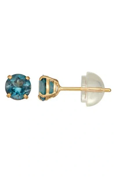 Fzn Gemstone Stud Earrings In Blue