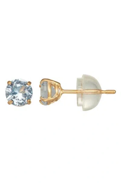 Fzn Gemstone Stud Earrings In Gold