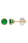 Fzn Gemstone Stud Earrings In Green