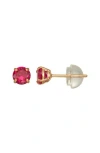 Fzn Gemstone Stud Earrings In Pink