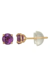 Fzn Gemstone Stud Earrings In Purple