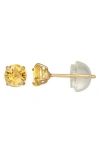 Fzn Gemstone Stud Earrings In Yellow