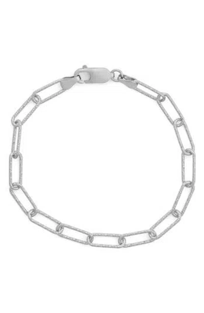 Fzn Hammered Paperclip Chain Anklet In White