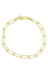 Fzn Hammered Paperclip Chain Anklet In Yellow
