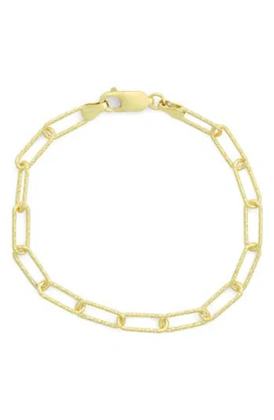 Fzn Hammered Paperclip Chain Anklet In Yellow