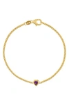 Fzn Heart Charm Bracelet In Amethyst