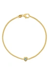 Fzn Heart Charm Bracelet In Aquamarine