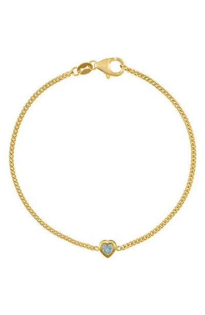 Fzn Heart Charm Bracelet In Aquamarine