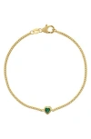 Fzn Heart Charm Bracelet In Emerald