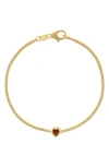 Fzn Heart Charm Bracelet In Garnet